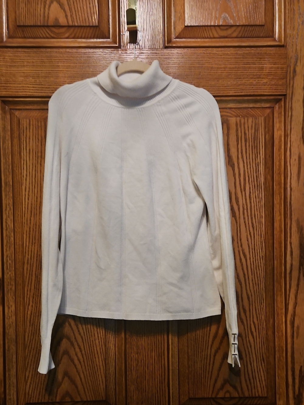 Women's Cream Turtleneck Sweater